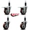 Service Caster 3.5'' Maroon Poly Swivel 1-1/8'' Expanding Stem Caster Set 2 Total Lock Brakes, 4PK SCC-EXTTL20S3514-PPUB-MRN-2-S-2-118 - alternate 4